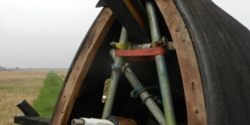 Close up of repair sections of mill
